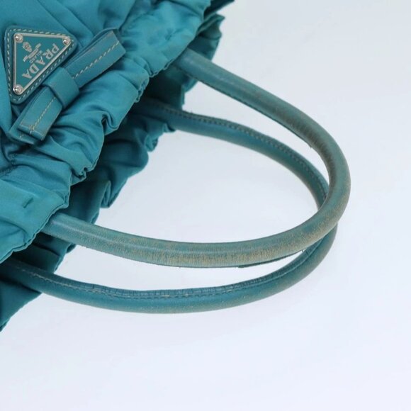 PRADA Nylon 2 Way Hand Bag Turquoise Blue Auth 80110 - Picture 8 of 16